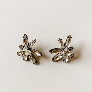 Jcrew burst earrings - black and crystal
